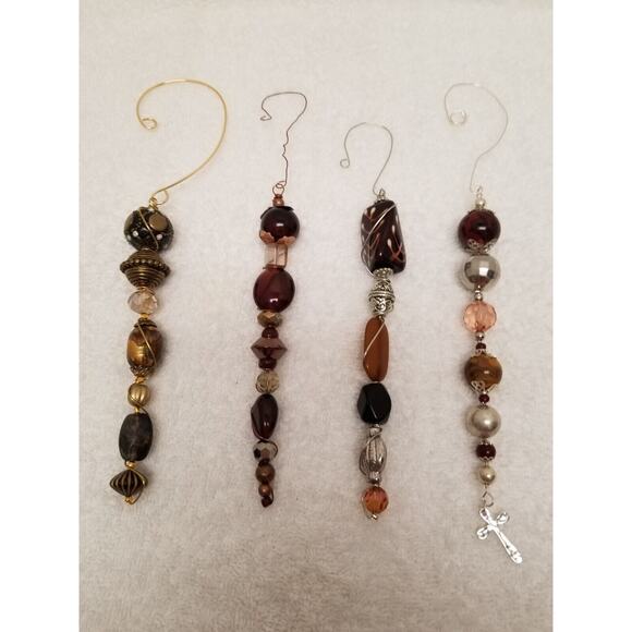 Brown and gold Christmas icicle ornaments c2 - Picture 1 of 6